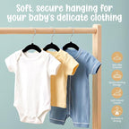 Utopia Home Kids Velvet Hanger 20 Pack – 11" Premium Baby Hangers - Black - Image 2