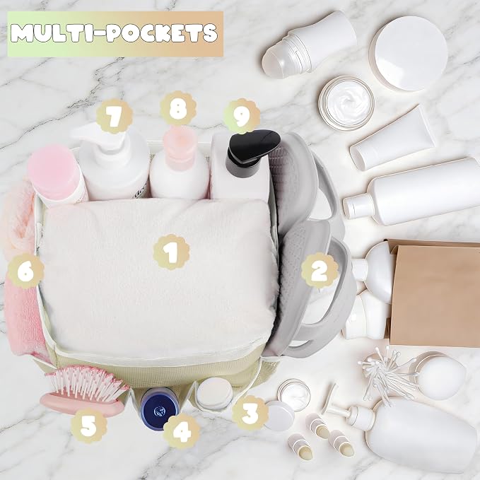 Mesh Shower Caddy Portable - 9 Pockets for College Dorm Room Essential - Image 6