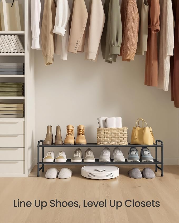 SONGMICS Long Shoe Rack, 2-Tier Shoe Organizer, Holds up to 15 Pairs - Image 7