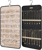 BAGSMART Hanging Jewelry Organizer Necklace/Earring/Ring 2-Sided M Black by BAGSMART
