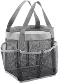 Lifewit Mesh Shower Caddy Portable for College Dorm Room Essentials with 7 Pockets, Freestanding Hanging Organizer Basket, Quick Dry Tote Bag for Camping, Bathroom, Beach, Travel, 1 Pack, Grey by Lifewit
