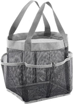 Lifewit Mesh Shower Caddy Portable for College Dorm Room Essentials with 7 Pockets, Freestanding Hanging Organizer Basket, Quick Dry Tote Bag for Camping, Bathroom, Beach, Travel, 1 Pack, Grey by Lifewit