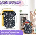 Witch Skull Gothic Laundry Basket Foldable Oxford Cloth Hamper 18.9x16.5 In - Image 2