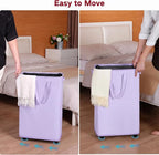 efluky Slim Laundry Hamper with Wheels, Rolling Laundry Basket for Clothes, Small Laundry Basket for Bedroom, Dorm and Laundry Room, 75L (19.8 Gallons) Purple - Image 5