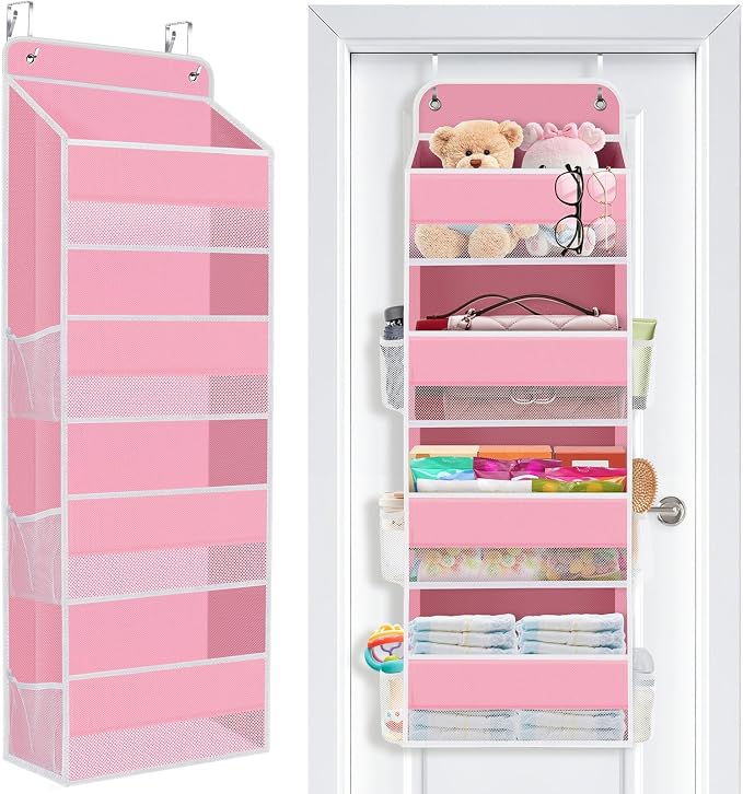 Over the Door Organizer, 4 Large Pocket Hanging Storage with 40lb Capacity by Unknown
