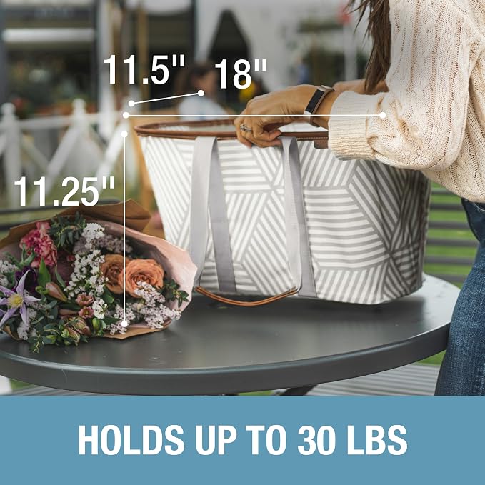 CleverMade Collapsible Tote LUXE, 30L Structured Tote Bag with Handles - Image 5
