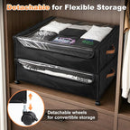 100L Extra Large Under Bed Storage with Wheels, 9.5" Extra Tall Storage Box - Image 6