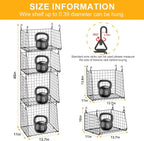 Lyuwanxian 4-Tier Hanging Closet Organizer with 360°Rotating Hooks – Foldable Hanging Shelves for Small Spaces, Wire Storage Basket, Closet Organizer System, Black - Image 3