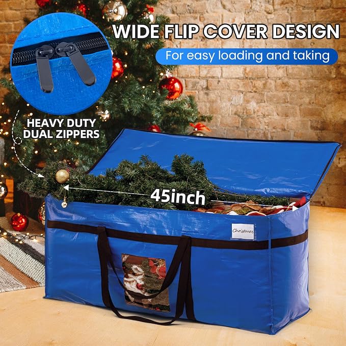 TAILI 2 Pack 69 Gallon Extra Large Storage Bags with Visible Window,Blue - Image 3