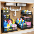3-Tier Under Sink Organizer 2-Pack Organization for Bathroom Kitchen,Black by Unknown