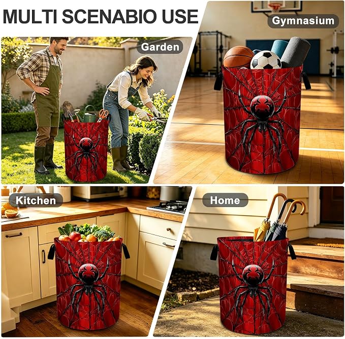 Halloween Laundry Basket Foldable Laundry Hamper With Handles Clothes Storage Bucket Organizer Laundry Bag For Bedroom Bathroom Laundry Storage 19.6 x 15.7 - Image 8