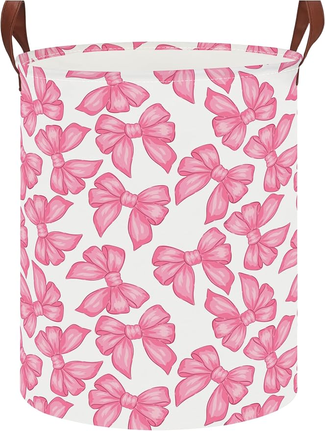 NTAOHAMPER Laundry Hamper,Laundry Basket,Baby Nursery Hamper,Waterproof Storage Bin,Clothes Organizer Basket,Room Decor(Big Bowknot) by NTAOHAMPER