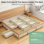 Kitstorack 2Pack Height-adjustable Under Bed Storage with Wheels, Under Bed Storage Containers,Under Bed Shoe Storage Organizer with Clear Window&Label, Suitable for Clothes Storage, Beige - Image 8