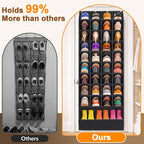 UVIAHOMI 30-40 Pairs Over the Door Shoe Organizer, 40 Breathable Pockets Hanging Shoe Storage for Closet, 10-Tier Door Shoes Rack, Handing Shoes Holder Fit All Family's Sneakers, Boots - Image 4