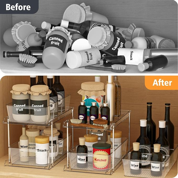 Fabspace Bathroom Under Sink Organizers and Storage, 2 Tier, 3 Packs - Image 6