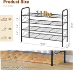 Hoctieon 4 Tier Mesh Style Shoe Rack, Entryway Shoe Shelf, Shoe Storage Organizer, Shoe Rack for Closet, Space Save for Bathroom, Garage, Hallway, Bedroom, Living Room, Black - Image 3