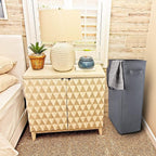 Odonata Slim Laundry Hamper Handles Collapsible Laundry Basket Thin Dirty Clothes Basket Narrow Laundry Bag Foldable Dirty Hamper 45L (Dark Grey) - Image 7