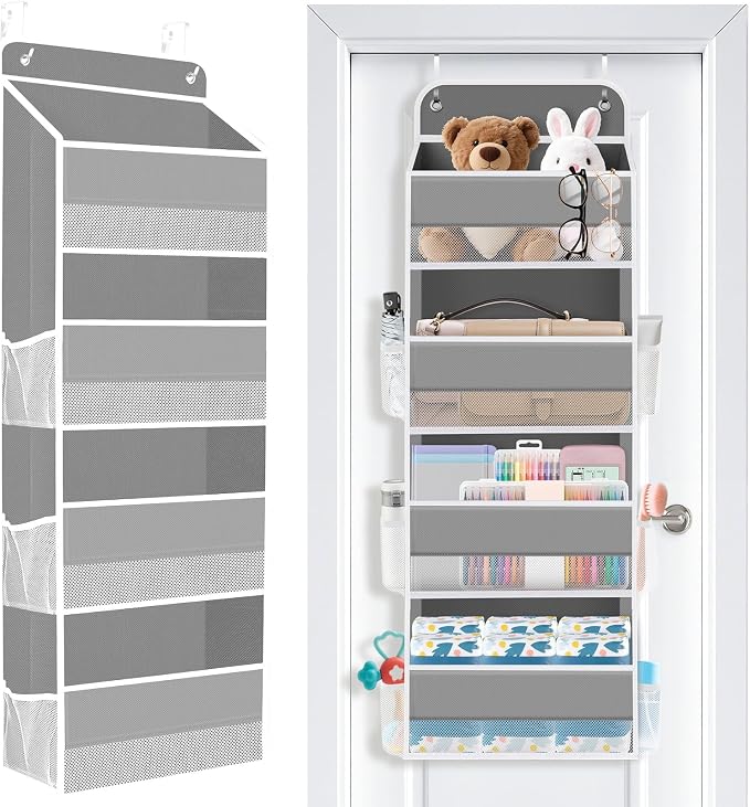 Over the Door Organizer, 4 Large Pocket Hanging Storage with 40lb Capacity by Unknown