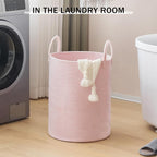 YOUDENOVA Cotton Rope Laundry Hamper Basket, 58L Blanket Basket for Nursery - Image 6