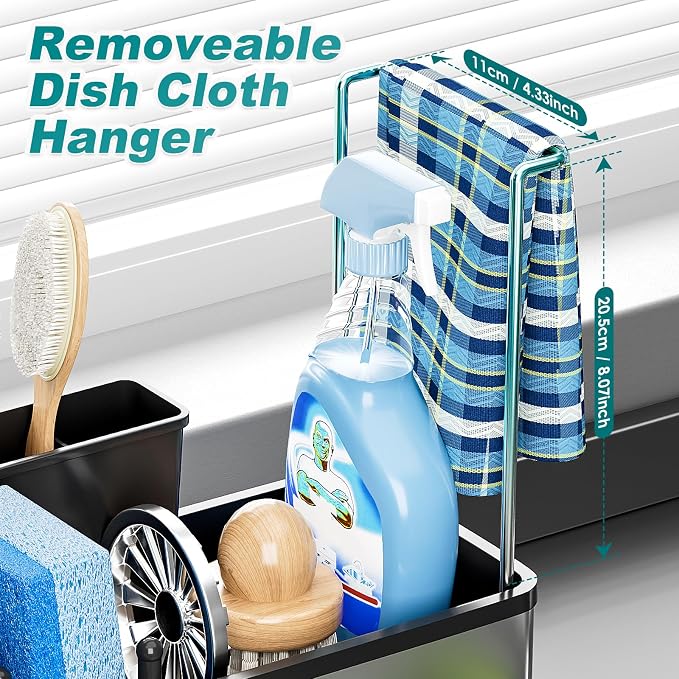 Ewaiira Stainless Steel Sink Caddy, Sponge Holder for Kitchen Sink 9.8″ - Image 7