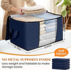 Fab totes 6 Pack Storage Bags for Clothes Blanket Storage Bins with Lids | Foldable Closet Organizers with Zippers,Window and Handles,Fabric Storage Bins for Sweater,Comforter,Bedding,Dorm essentials - Image 2