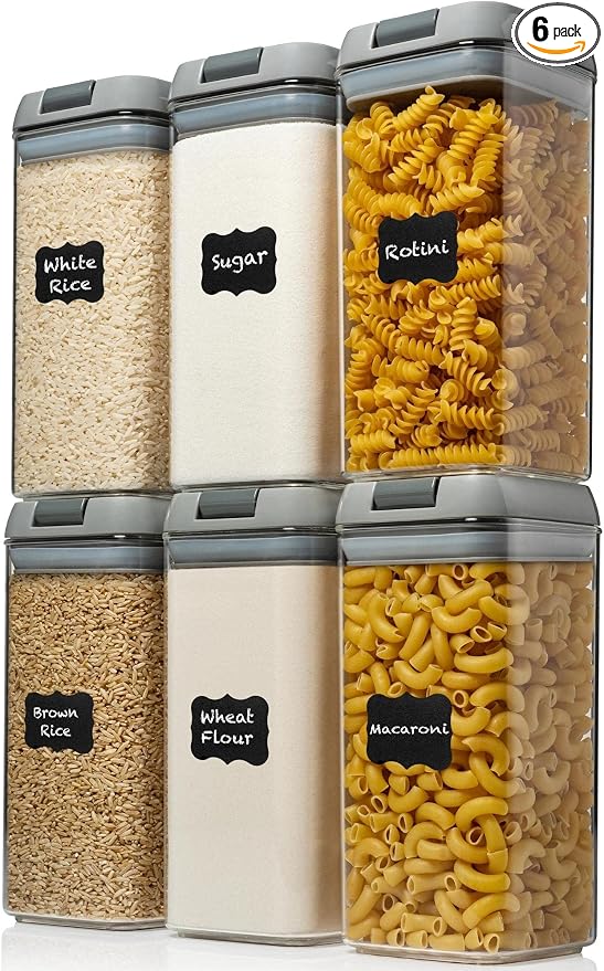 Shazo 6 PC 1.2L Airtight Food Storage Containers with Lids BPA Free Plastic by Shazo