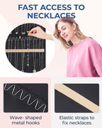 BAGSMART Hanging Necklaces Organizer Jewelry Holder, 1 piece, Large Black - Image 2