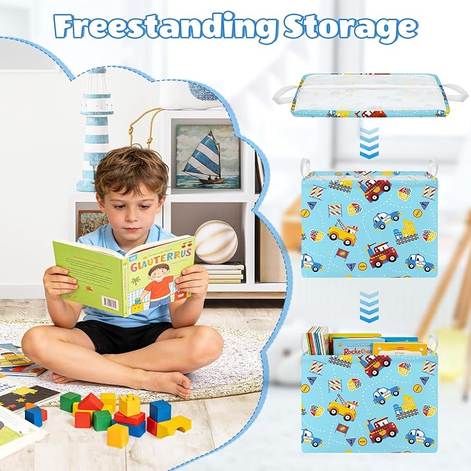 Collapsible Storage Basket Collapsible Fabric Laundry Basket with Handles - Image 4