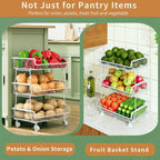 OKZEST Pantry Organizers and Storage Cart with Upgraded Metal Hub Casters - Image 6