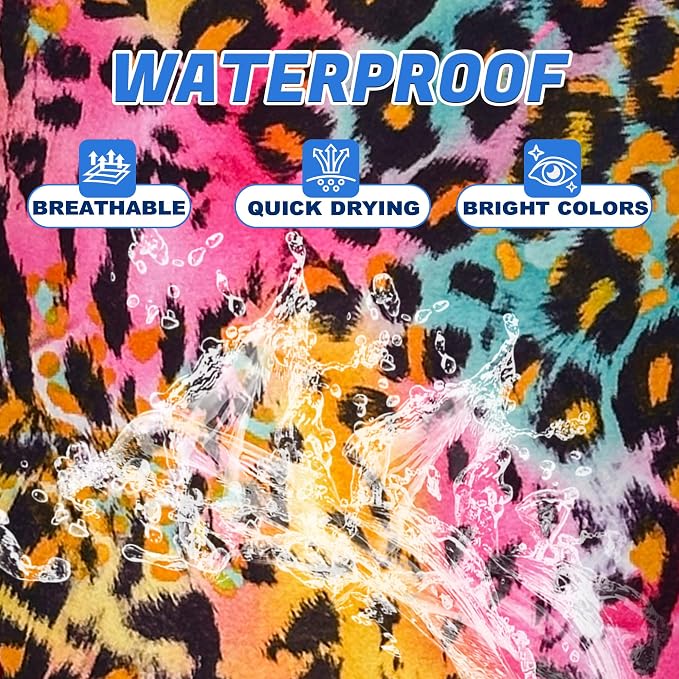 Colorful Leopard Print Laundry Basket Foldable Oxford Cloth 18.9 x 16.5 In - Image 5