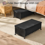 FOUCSSOMEI Under Bed Drawers on Wheels, XXXXL Size, UnderBed Storage with Wheels, Wooden Under Bed Storage, Underbelly Storage, Heavy Duty, Patented Design - Image 3