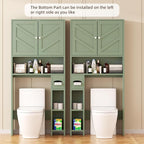 Shintenchi Over the Toilet Storage Cabinet, Bathroom Storage Cabient with Barn Doors, Bathroom Storage Shelf Organizer with Toilet Paper Holder, Adjustable Shelf and Anti-Tip Device, Green - Image 4