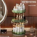 YCIA&DONE 360 Rotating Makeup Organizer and Storage for Vanity Countertop 3 Tiers, High Capacity Cosmetic Skincare Perfume Organizers for Dresser Bathroom Lazy Susan (Vintage Green) - Image 2