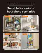 Sevenblue 2-Pack 2-Tier Height Adjustable Under Sink Organizer & Storage - Image 8