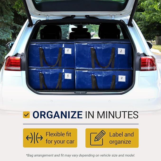 Reli. Moving Bags Heavy Duty (6 Pack) Blue, Extra Large Totes | for Storage & Packing | Small Space & Dorm Room Essentials | Packing Bags w/ Handles & Zippers | Alternative to Moving Boxes - Image 4