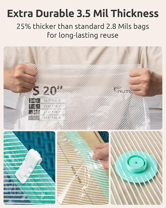 Travel Vacuum Seal Bags with Electric Pump, 16 Pack, Home Seasonal Storage - Image 4