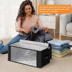 Fab totes 35L Closet Organizers, Foldable Under Bed Storage Containers | Storage Bags with Zippers,Window and Handles for Organizing Bedroom, Closet, Clothing,Organization with Handle - Image 3