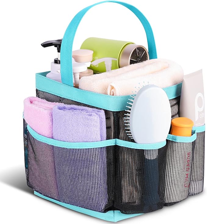 EUDELE Mesh Shower Caddy Portable for College Dorm Room Essentials, Shower Caddy Dorm with 9-Pocket Large Capacity for Beach, Swimming, Gym, Camping, Travel essentials by EUDELE