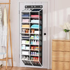 Over the Door Shoe Organizer with 20 Large Mesh Pockets, Black - Image 5