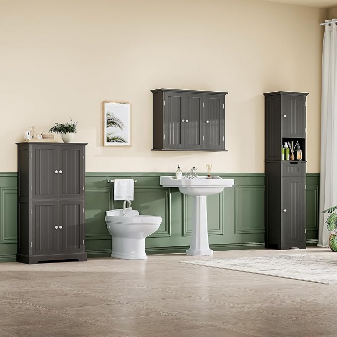 ChooChoo Laundry Cabinet with 3 Doors and Adjustable Shelves - Image 7