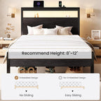 SHA CERLIN Twin Bed Frame, 2-Tier Storage Headboard, LED, Charging Station - Image 9