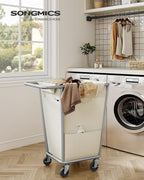 SONGMICS 1-Section Laundry Basket with Wheels, 34.3 Gallons (130 L) Hamper - Image 2