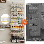 POKIPO 9 Tier Over The Door Pantry Organizer, 2 in 1 Wall Mount or Hanging Spice Rack with Adjustable Deep Basket, Heavy-Duty Seasoning Organizer and Storage for Kitchen Cabinet Closet Bathroom - Image 8