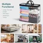 Hopack Under Bed Storage Bags Organizer, 22L Clear Storage Bags, Bags Organizer Clear Zipper Containers Bedroom, Storage Bag for Sweater, Clothes, Shoe Toy, Blanket, Sheet (Black,10PACK) - Image 7