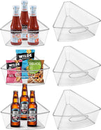 JOWBOOW Lazy Susan Organizer Bins for 26"-27" Diameter Corner Cabinet Lazy Susan, 6 Pack, Clear Plastic Cabinet and Pantry Storage Bin, 1/8 Wedge-Food Safe, BPA Free by JOWBOOW
