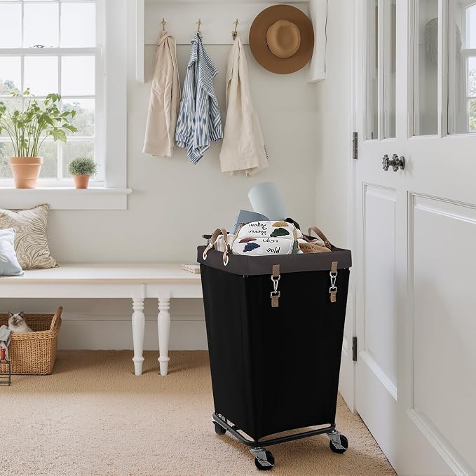 StorageWorks 110L Laundry Basket with Wheels, Rolling Hampers for Clothing - Image 7