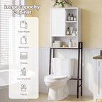 Over The Toilet Storage Cabinet,24" W Bathroom Organizer, White - Image 6