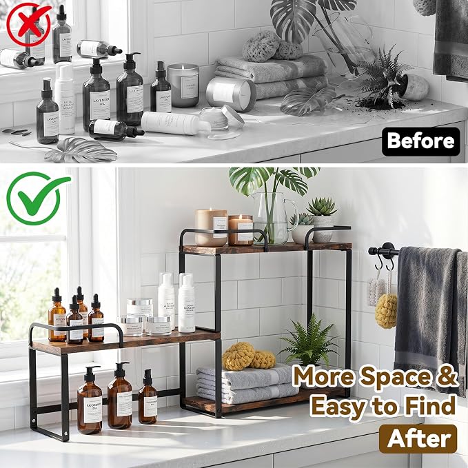 Housolution Stackable Kitchen Countertop Organizer Corner Shelf - Image 7