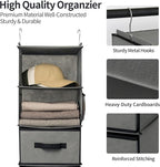 GRANNY SAYS Hanging Closet Organizer, 5 Drawers, 6 Shelves, 4 Pockets, Gray | Hanging Closet Organizer with 5 Different Drawer Designs, 6 Shelves & Reinforced Structure for Organized Small Spaces - Image 5