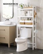 SONGMICS 3-Tier Bamboo Over The Toilet Storage, Adjustable Shelf, 66.9''H - Image 2